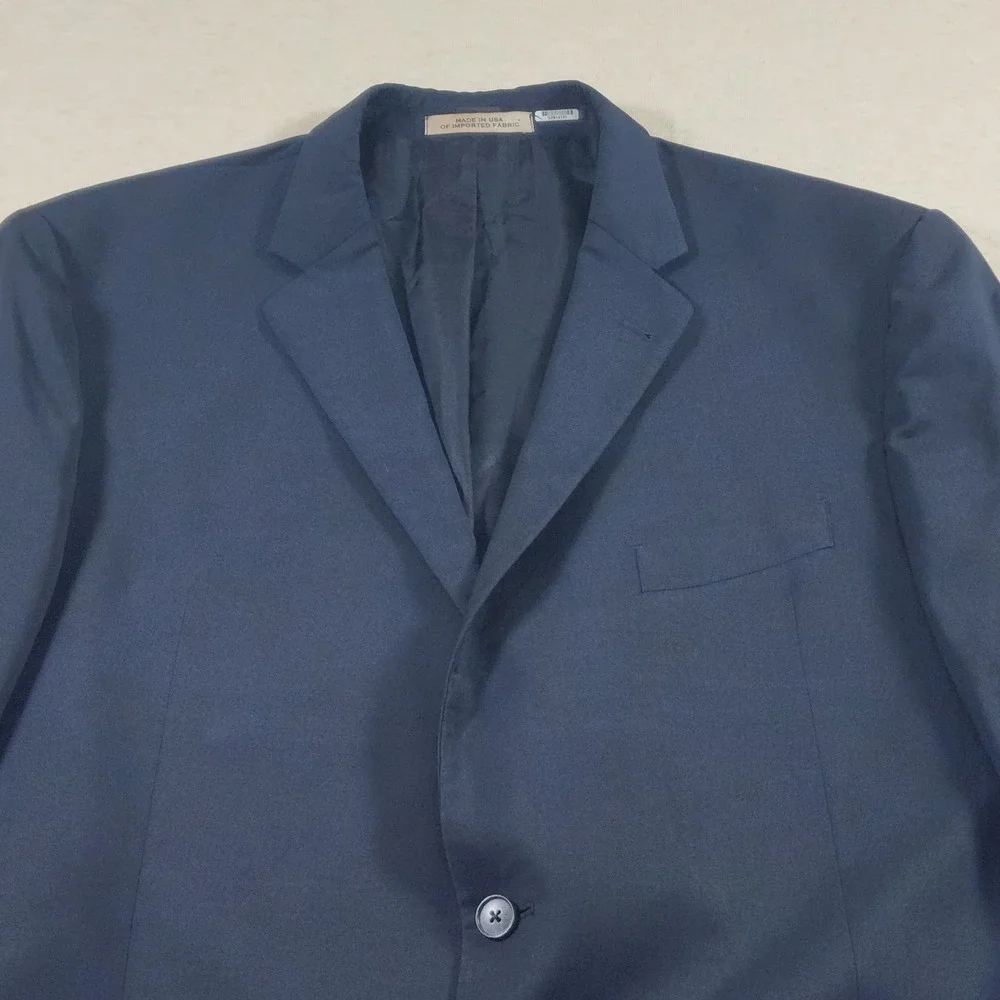 Joseph Abboud Mens Blazer 46L Navy Blue Super 120s Italian Wool Sport Coat USA